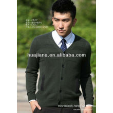 V neck men's 100% cashmere sweater cardigan